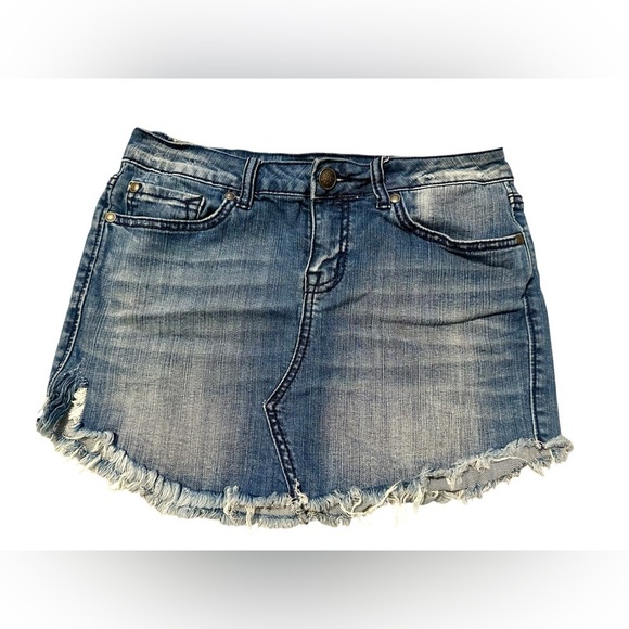 Jessica Simpson Dresses & Skirts - Jessica Simpson Denim Distressed Mini Skirt Size 26​​